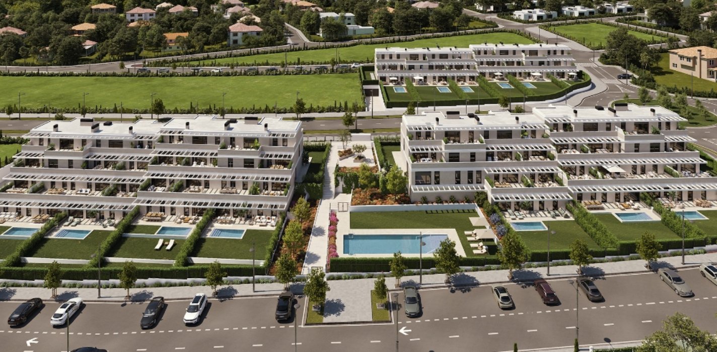Panorámica de la nueva promoción Fontexaz de AEDAS Homes en Oleiros, A Coruña