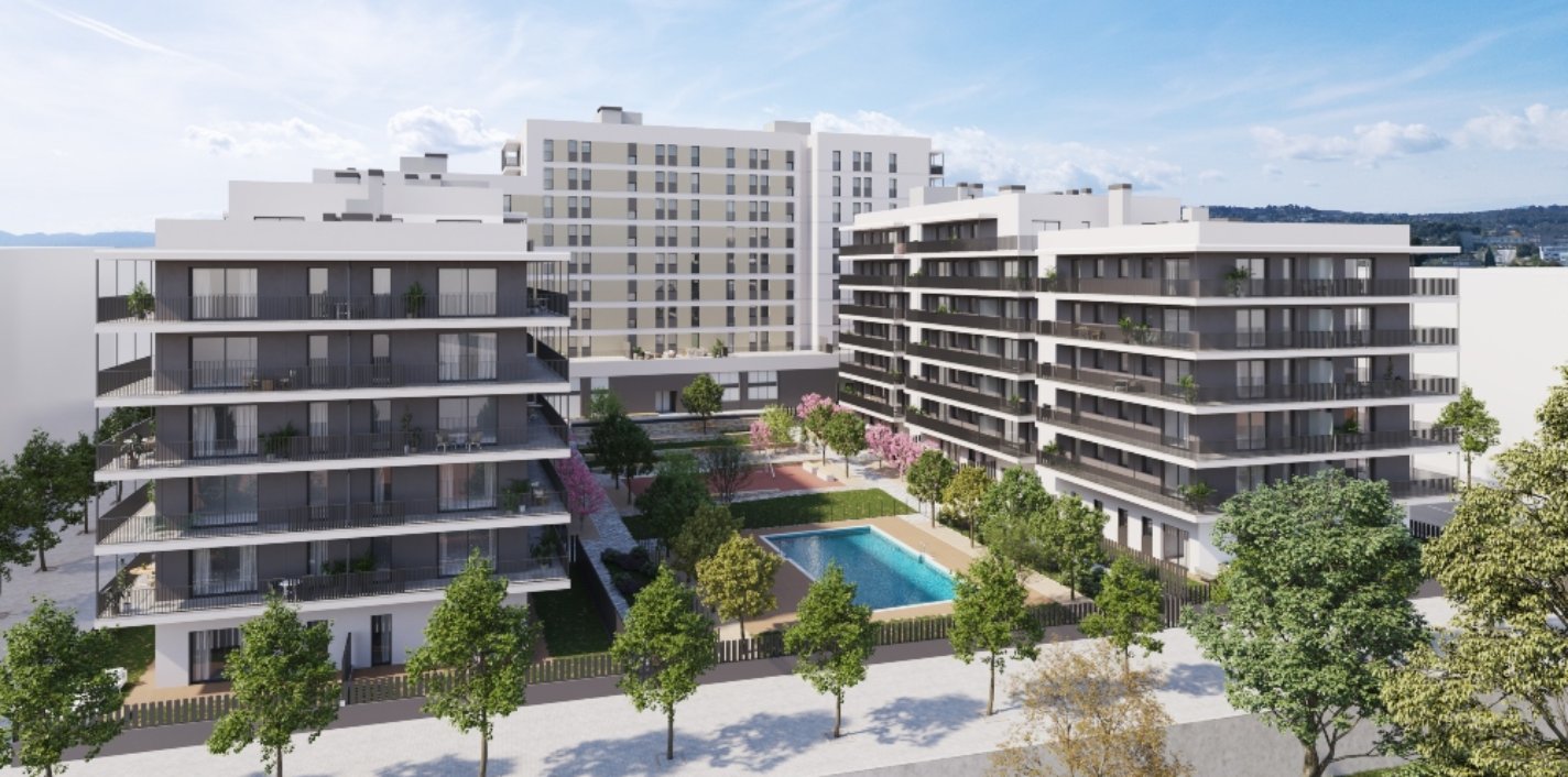 Recreación de la promoción Godart de AEDAS Homes en Cerdanoya del Vallés