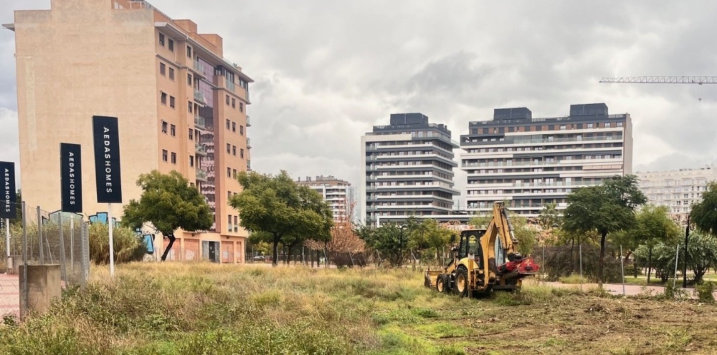 Primeros trabajos en la parcela de la promoción Satia de AEDAS Homes en Murcia
