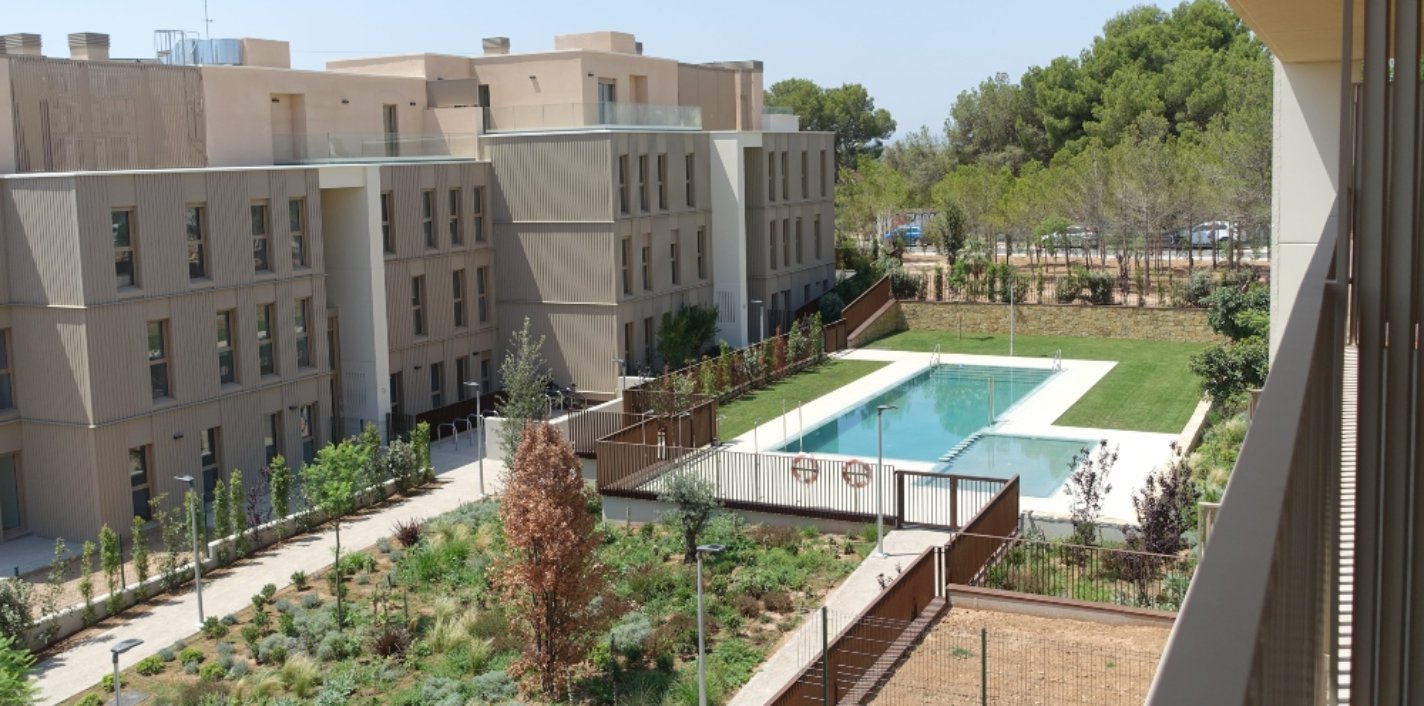 Panorámica de la promoción Nerium entregada por AEDAS Homes en Godella, Valencia