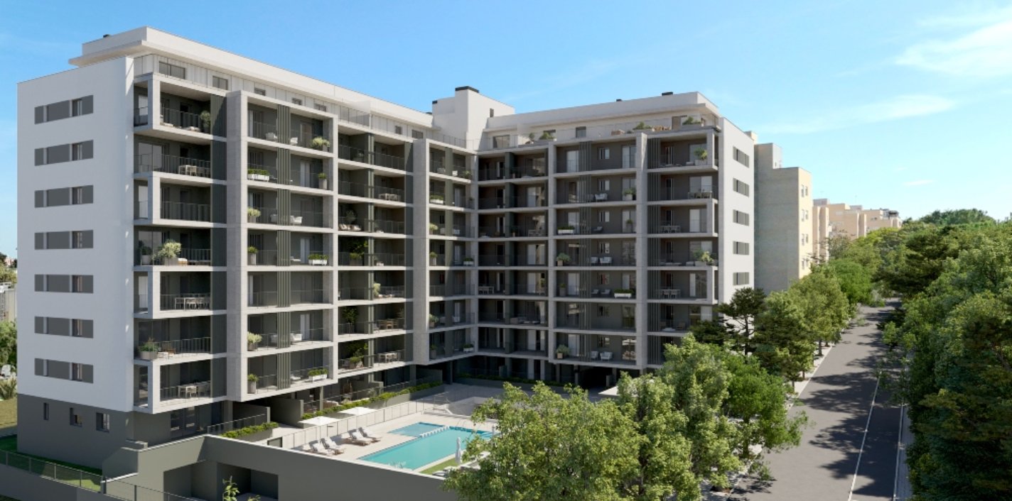 Edificio de la promoción Llunare de AEDAS Homes en Paterna, Valencia