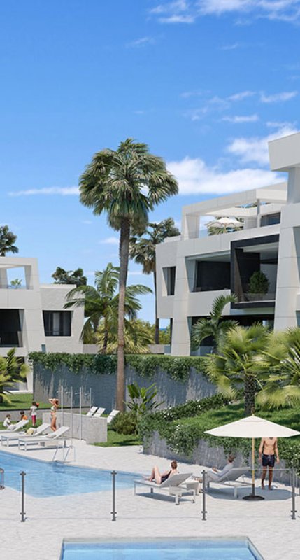 Exterior de la promoción de obra nueva Vanian Green Village en Estepona. AEDAS Homes