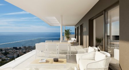 Terraza de las viviendas de la nueva promoción Idilia Mare de AEDAS Homes en Rincón de la Victoria, Málaga. Terraza de las viviendas de la nueva promoción Idilia Mare de AEDAS Homes en Rincón de la Victoria, Málaga.