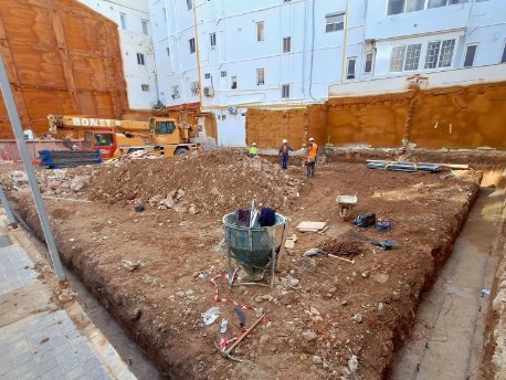 Primeros trabajos en la promoción Vivenia de AEDAS Homes en el centro de Valencia capital