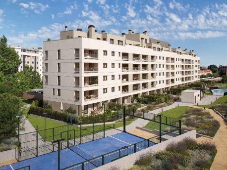 Zonas comunes de la nueva promoción Kyma de AEDAS Homes en Valladolid