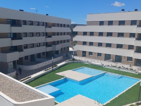 Imagen aérea de la promoción Alhora de AEDAS Homes en el n uevo barrio de Nou Nazareth en San Juan de Alicante