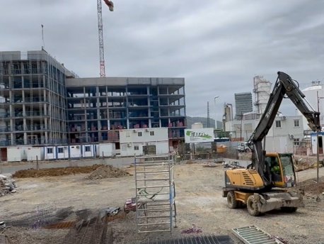 Primeros trabajos en la parcela de la promoción Fiora de AEDAS Homes en Gran Bilbao, Barakaldo