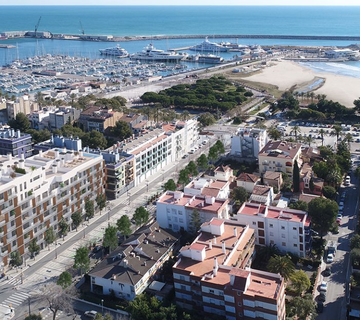 Vista aérea de la promoción de obra nueva Nou Eixample en Vilanova