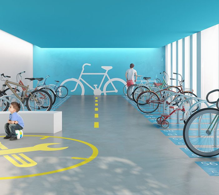 Cuarto de bicicletas de la promoción de obra nueva Nou Eixample en Vilanova