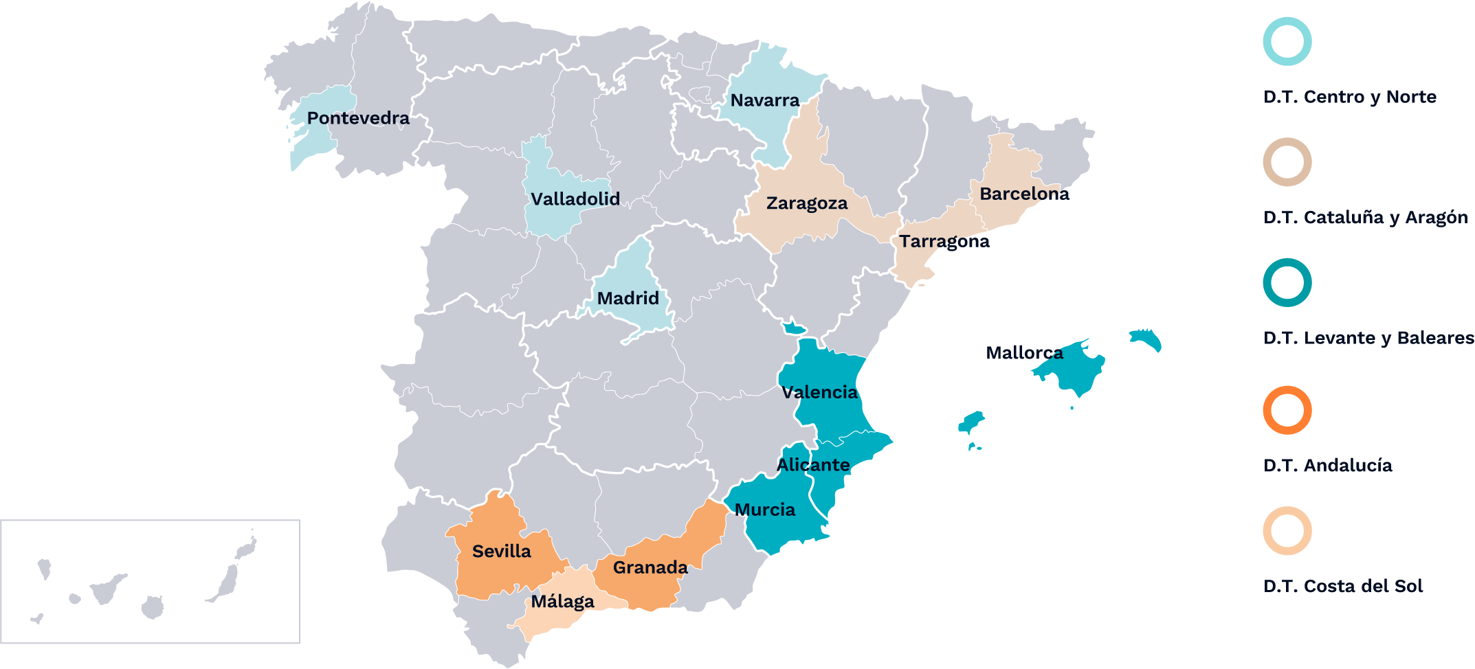Mapa direcciones territoriales