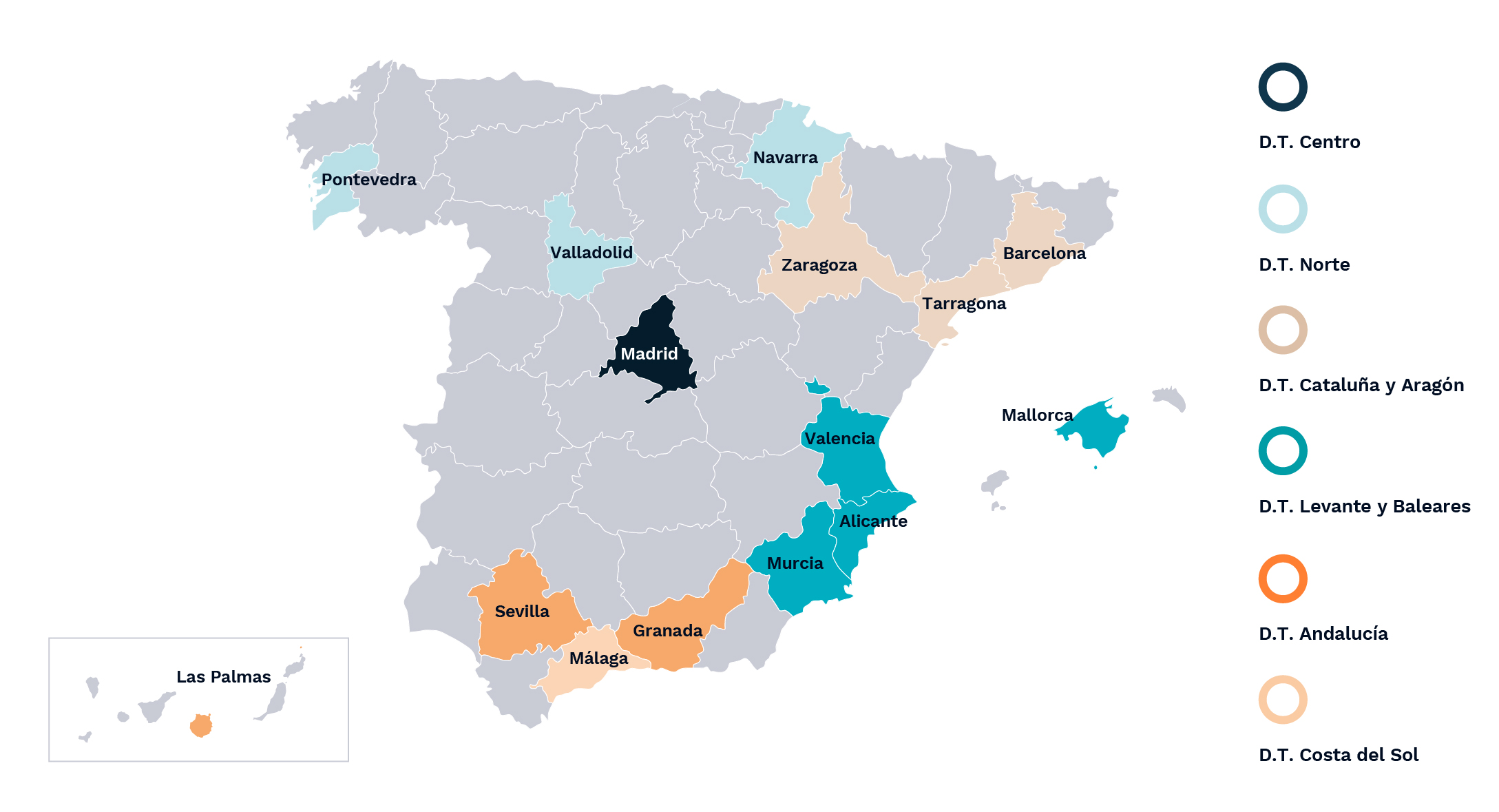 Mapa direcciones territoriales