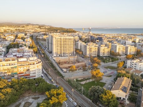 Imagen aérea actual de nuevo barrio de Illa Nova en Vilanova i la Geltrú Imagen aérea actual de nuevo barrio de Illa Nova en Vilanova i la Geltrú